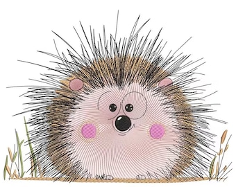 Cute Hedgehog Embroidery Design, Forest Animal Machine Embroidery File, Woodland Hedgehog Digital Pattern, DIY Embroidery, Instant Download