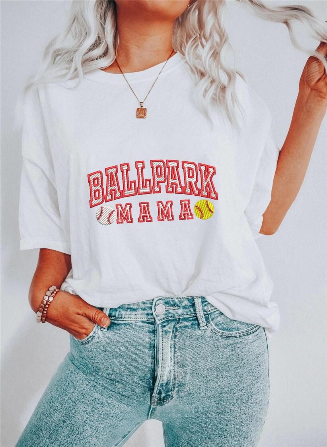 Ballpark Mama Embroidery Design, Varsity Lettering, Baseball and ...