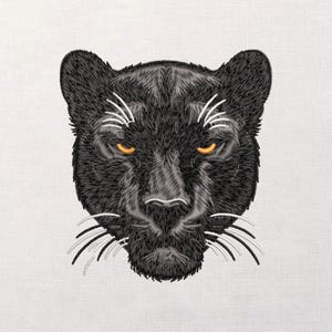 Panther Portrait Embroidery Design, Wild Cat Machine File, Fierce Feline Head, Jungle Animal Motif, Patch Ready, Instant Download