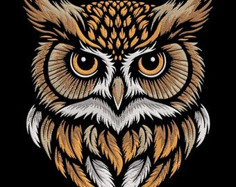Majestic Owl Embroidery Design, Detailed Bird Embroidery Pattern, Wild Animal Machine Embroidery File, Nature Boho Embroidery Art
