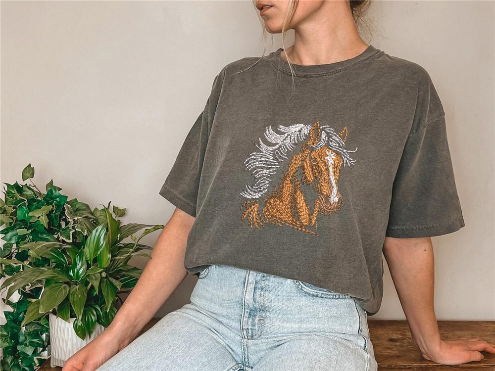 Embroidery Design Ranch Sorting Horse Head Embroidery Design, Western Mustang Machine Embroidery ...