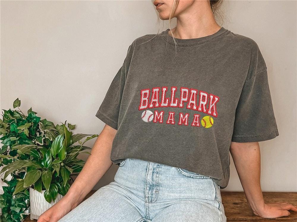 Ballpark Mama Embroidery Design, Varsity Lettering, Baseball and ...