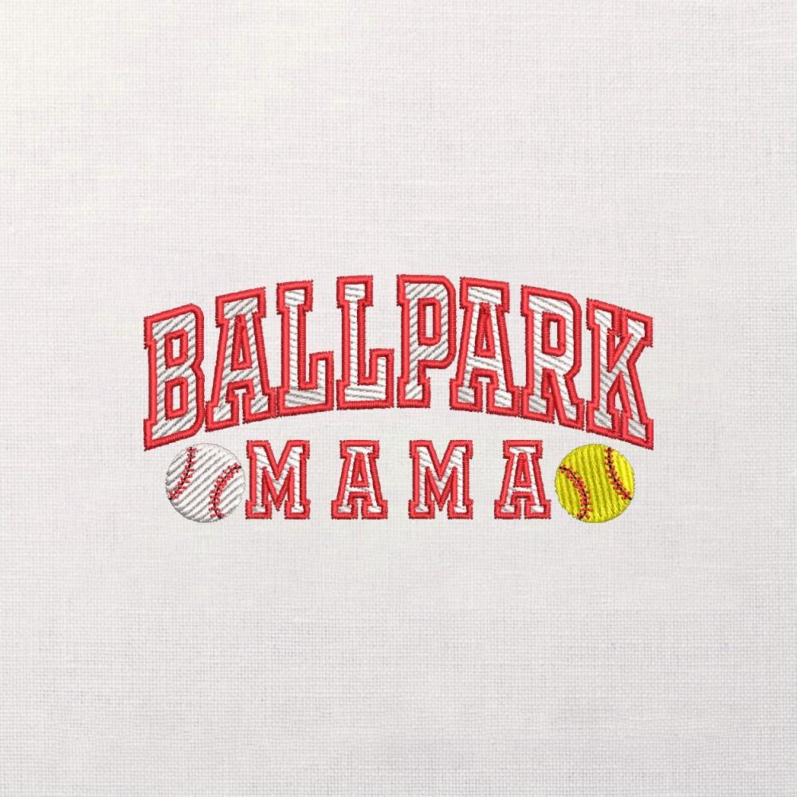 Ballpark Mama Embroidery Design, Varsity Lettering, Baseball and ...