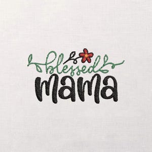 Floral Mom Quote Embroidery Design, Leafy Script With Flower, Mothers Day Stitch File, Machine Embroidery Pattern, Mom Shirt and Tote