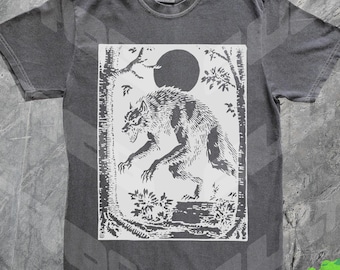 90s Tattoo Werewolf Graphic T-shirt, Vintage Retro Creepy Tshirt, Medieval Dark Art Tee, Grimdark Shirt, Devil, Witch, Halloween, Y2k Baggy