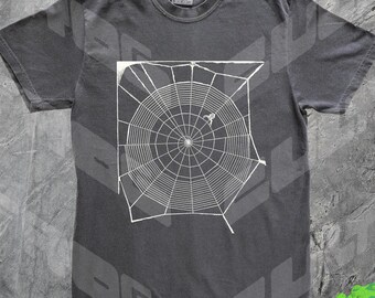 Camiseta gráfica Spider Web Y2k, estilo vintage de los 90, camiseta gótica emo retro lavada, camiseta grunge de los 2000, camiseta de arte oscuro, funda de bomba, Halloween