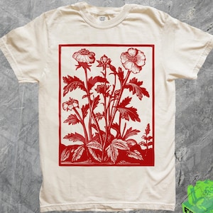 値下げ　vintage flower shirt Vintage Pressed Flowers Comfort Colors Tshirt Boho Wildflowers