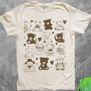 90s Sweet Teddybear T-shirt, Comfort Colors, Kawaii, Cute Vintage Teddy Shirt, Coquette, Cottagecore, Gift For Her, Soft Girl, Y2k, Baggy