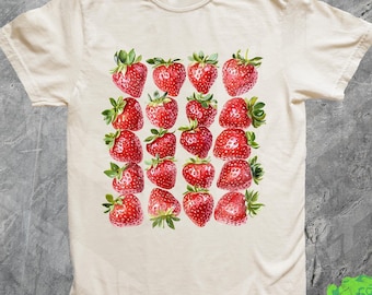 Strawberry La Dolce Vita Tshirt, Comfort Colors, Y2k Cottagecore Berry, Soft Girl, Coquette, 90s Botanical Garden Shirt, Tomato Girl Summer