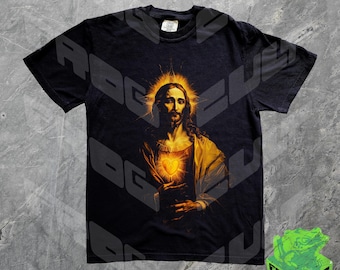 Jesus Vintage 90s Graphic Tshirt, Comfort Colors, Christian Easter Shirt, Retro Y2k Halftone Graphic Shirt, He Has Rizzen, Jesus Christ Gift