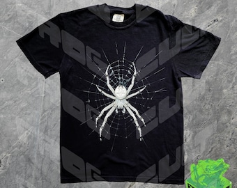 Spider Web Y2k T-Shirt, Comfort Colors, 90s Vintage Style Gothic Retro Washed Tee, 2000s Graphic Dark Art Shirt, Halloween, Cursed Gift