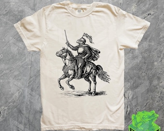 Camiseta gráfica vintage de Frog Knight, colores cómodos, camiseta divertida de regalo de mordaza, camisa meme, camisa de arte oscuro de ensueño, funda de bomba, Y2k de los años 90, regalo para él