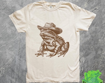Vintage Cowboy Frog Shirt, Comfort Colors, Funny Western Rodeo Frog Tshirt, Retro 90s Graphic Tee, Weirdcore, Meme Shirt, Gag Gift, Y2k