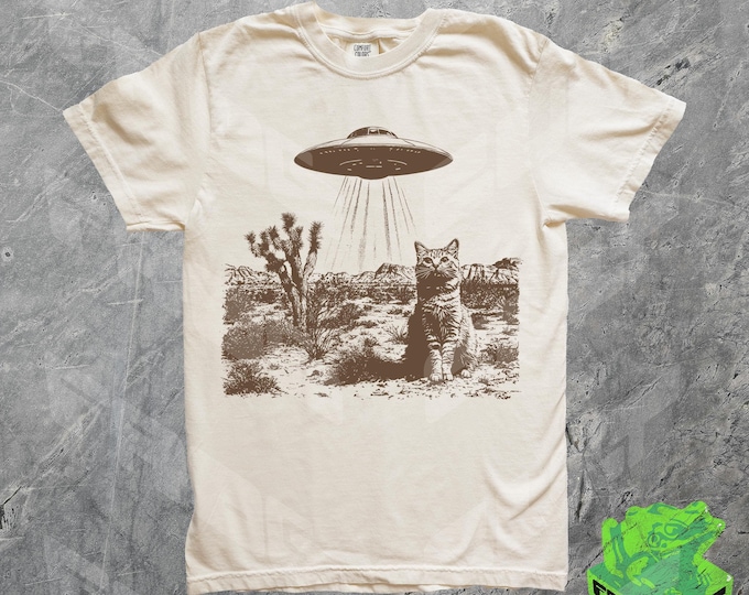 Camiseta vintage con gato vaquero ovni, camiseta retro, camiseta retro del oeste de los años 90, camiseta de rodeo, camiseta de gatito del salvaje oeste, camiseta divertida con regalo de broma, camiseta meme