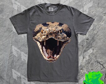 Koszulka Vintage 90s Snake, Rattlesnake Nature Tee, Snake Lover Gift T-shirt, Retro Graphic Tee, Y2k Style, Unisex Adult Comfort Colors Relaxed
