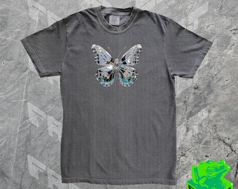 90er Jahre Y2k Chrom Schmetterling Shirt, Kokette Schmetterling Liebhaber Tshirt, Schmetterling Grafik T-Shirt Geschenk, Unisex Komfort Farben, Erwachsene entspannt