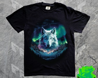 90s Vintage Arctic Wolf Graphic Tshirt, Snow Wolf, Alaska, Nature Shirt, Forest, Alpha Wolf Tee, Y2k, Hippie, Outdoors, Camping Shirt, gift