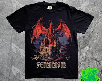 Vintage 90s Feminism Dragon Fantasy Graphic T-Shirt, Funny Gag Shirt, Dragon Shirt, Feminism T Shirt, Meme Shirt, Gag Gift Shirt, Unisex