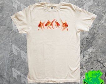 Grumpy Goldfish Coquette Shirt, 90s Goldfish Graphic Tshirt, Vintage Painting Tee, Cute Fish Lover Gift, Unisex Comfort Colors, 2000s, Y2k