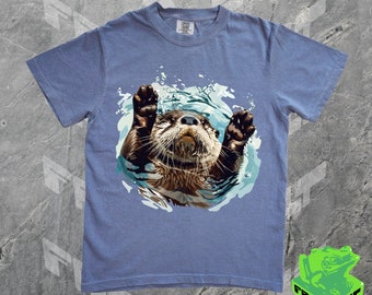 Otter Shirt, Cute Otter Tee, Unisex Adult Graphic Tee, Animal Print, Comfort Colors, Cute Sea Otter, Oversize, Sea Animal, Otter Gift