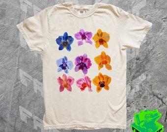 Vintage Pressed Flower Shirt, 90s Y2k Art Graphic Tshirt, 2000s Cute Floral Tee, Coquette Orchid Flower Shirt, Summer Tee, Unisex