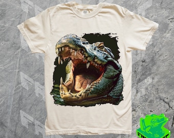 Camiseta gráfica Alligator In Swamp dos anos 90, jacaré, crocodilo, camisa engraçada de meme, amantes de jacaré, Louisiana, pântano, camisa da Flórida, Deep South