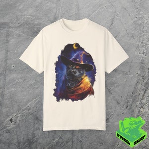 90s Cat Wizard Graphic Tshirt, Vintage Fantasy Wizard Shirt, Funny Kitty Meme Shirt, Cat Lover Gag Gift Tee, Y2k 2000s Weirdcore, Witchy image 4