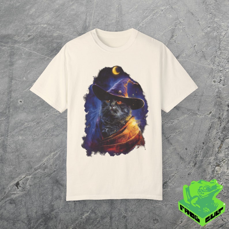 90s Cat Wizard Graphic Tshirt, Vintage Fantasy Wizard Shirt, Funny Kitty Meme Shirt, Cat Lover Gag Gift Tee, Y2k 2000s Weirdcore, Witchy image 4
