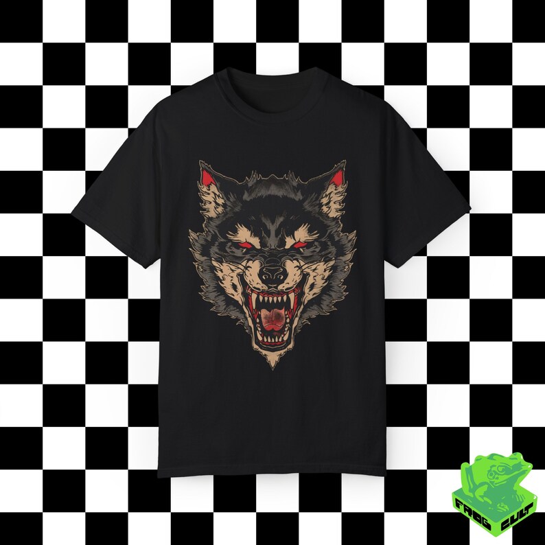 Vintage 90s Japanese Tattoo Wolf Animal Tshirt, Retro Wolf Shirt, Animals, Unisex Adult Tee, Wild, Wolf Graphic Tee, Pump Cover, Alpha Wolf image 3