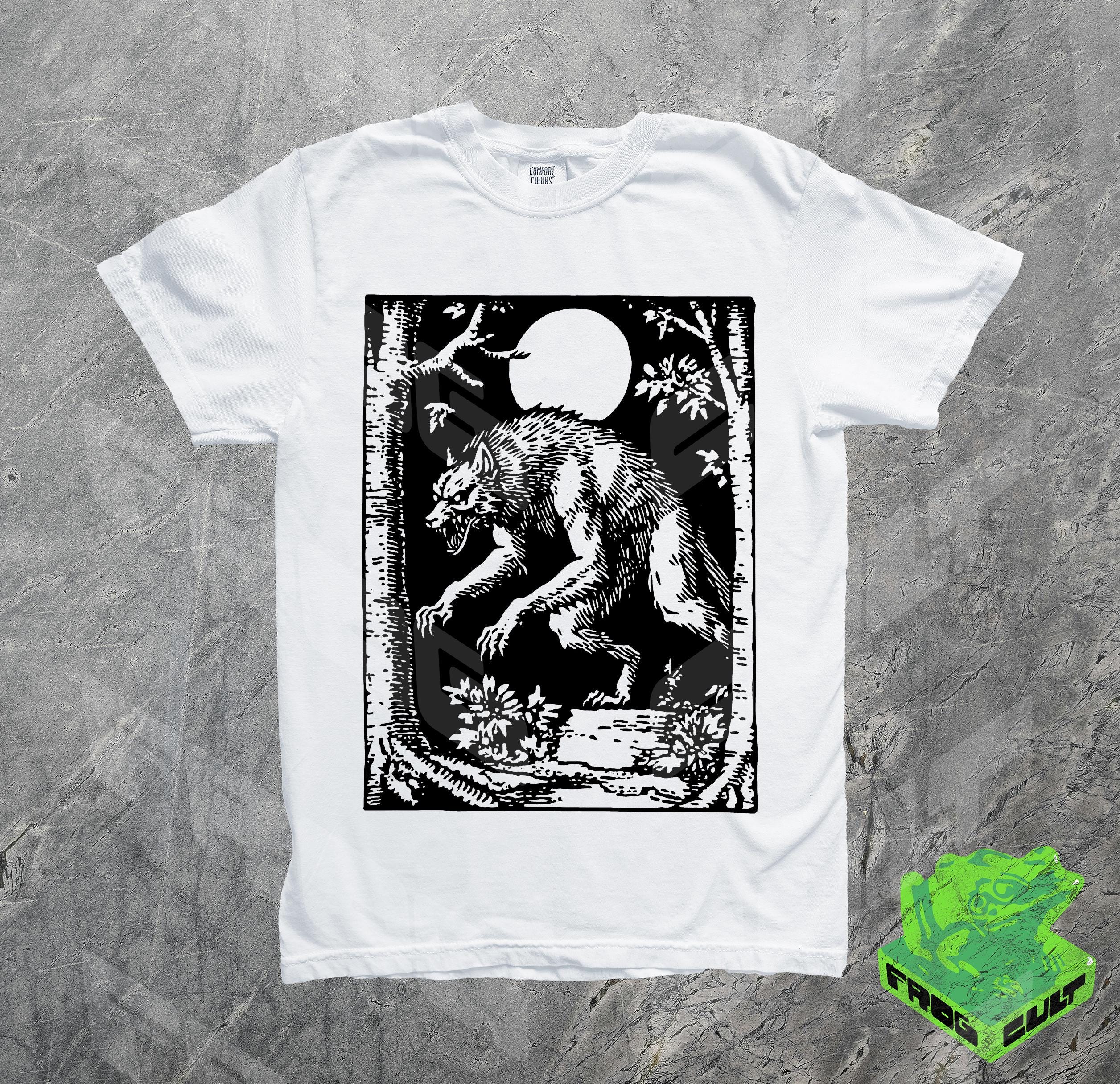 90s Vintage Werewolf Graphic Shirt, Retro Creepy 90s Tshirt