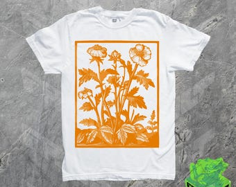 ヴィンテージのワイルドフラワーグラフィックTシャツ、コンフォート