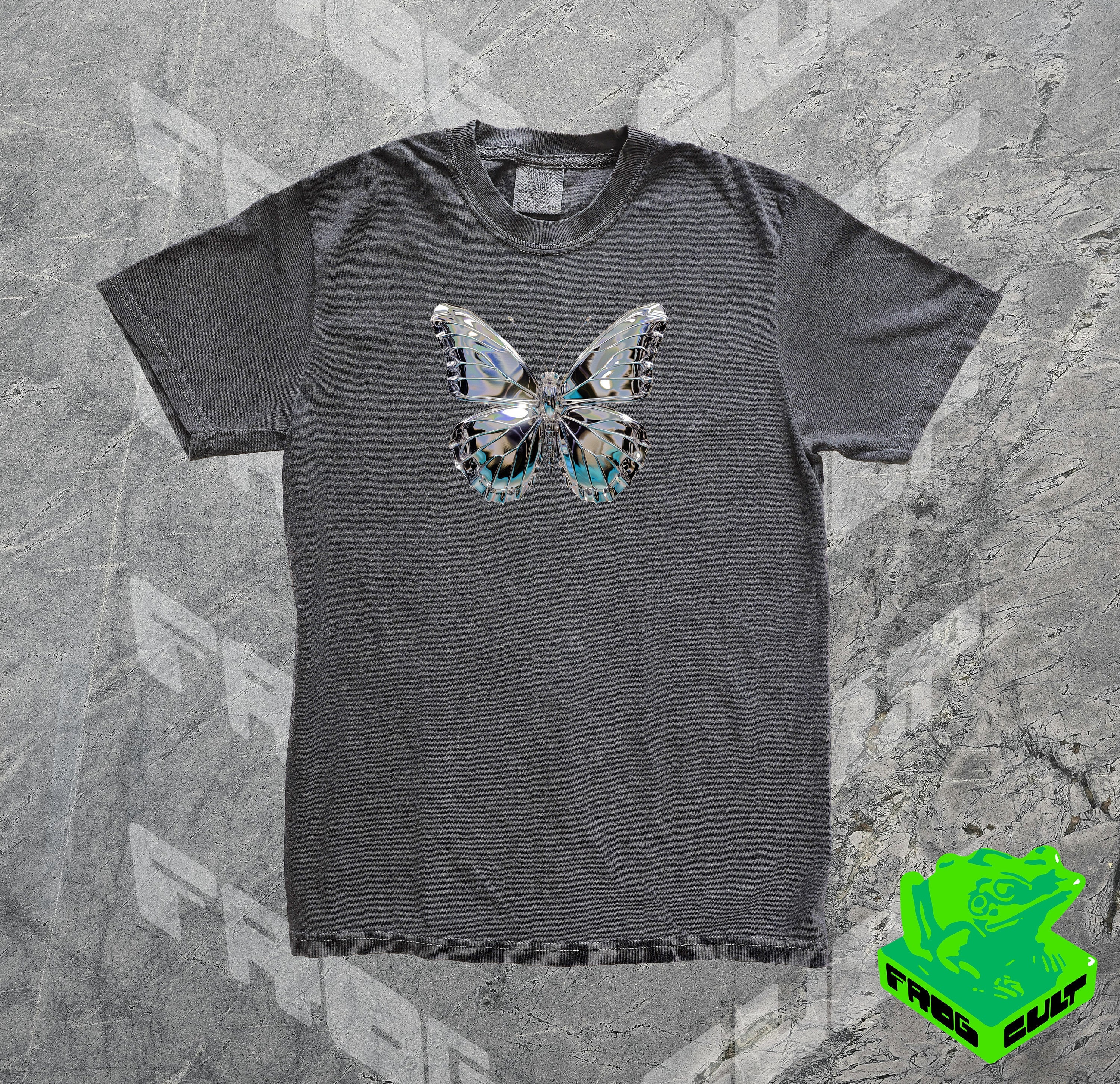 Johnny Urban T-Shirt Uomo & Donna Nero - Sammy Butterfly - Oversized Shirt in 100% Cotone - Heavy Basic T-Shirt Oversize - Stampa di Farfalle - Maglietta Unisex - Collo Aderente