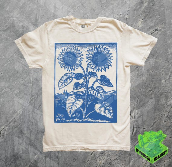 Vintage Sunflowers Shirt, Comfort Colors, 90s Retro Flowers Tee, La Dolce Vita, Pressed Flowers, Gift For Her, Screenprinted Tshirt, Italy