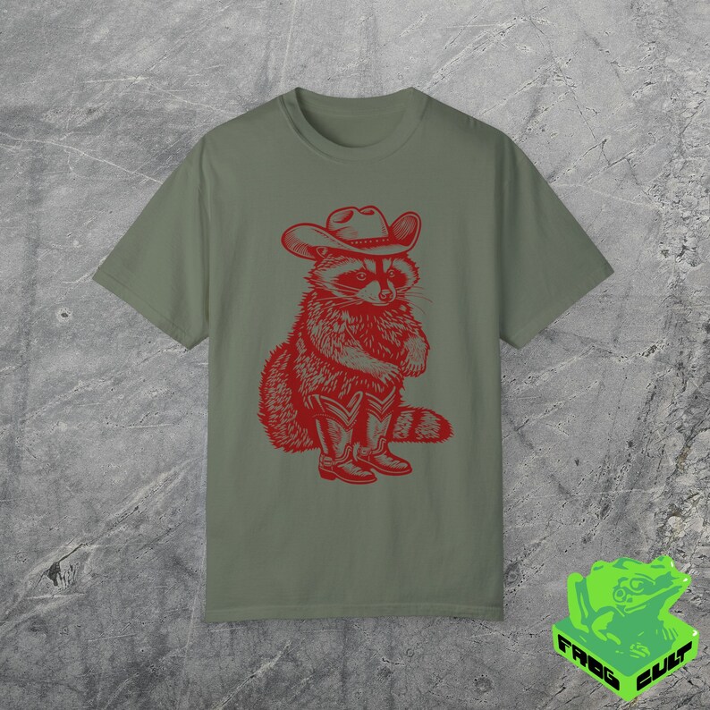 Retro Cowboy Racoon Shirt, Funny Western Trash Panda Tshirt, Vintage 90s Graphic Tee, Weirdcore Meme Clothing, Oversized, Funny Gift Tee image 4
