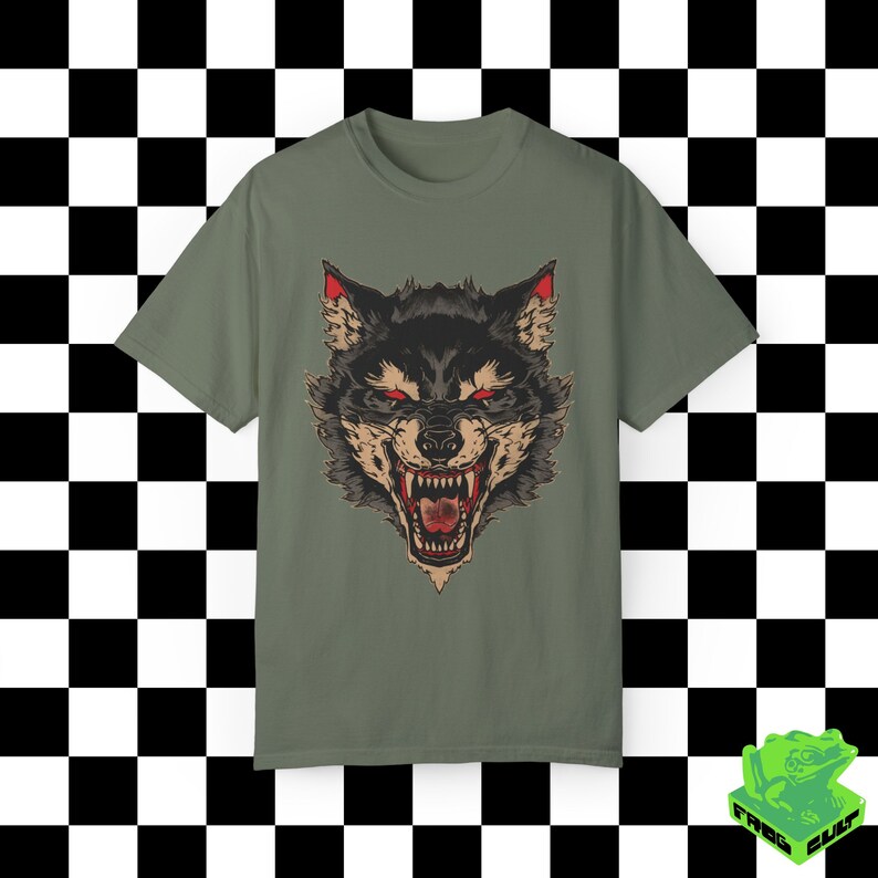 Vintage 90s Japanese Tattoo Wolf Animal Tshirt, Retro Wolf Shirt, Animals, Unisex Adult Tee, Wild, Wolf Graphic Tee, Pump Cover, Alpha Wolf image 2