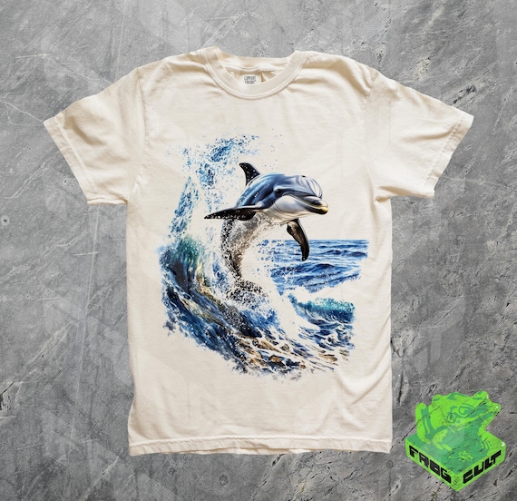 90s Dolphin Graphic Tshirt, Ocean Life Tee, Dolphin Lovers Gift