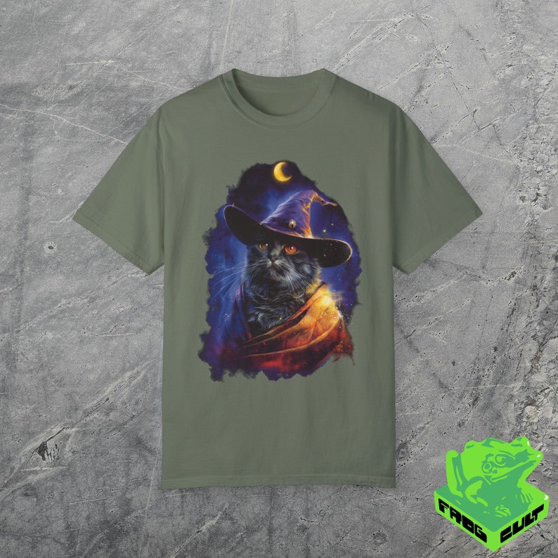 90s Cat Wizard Graphic Tshirt, Vintage Fantasy Wizard Shirt, Funny Kitty Meme Shirt, Cat Lover Gag Gift Tee, Y2k 2000s Weirdcore, Witchy image 5