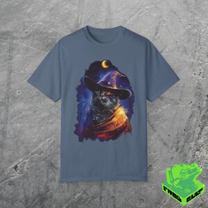 90s Cat Wizard Graphic Tshirt, Vintage Fantasy Wizard Shirt, Funny Kitty Meme Shirt, Cat Lover Gag Gift Tee, Y2k 2000s Weirdcore, Witchy image 3