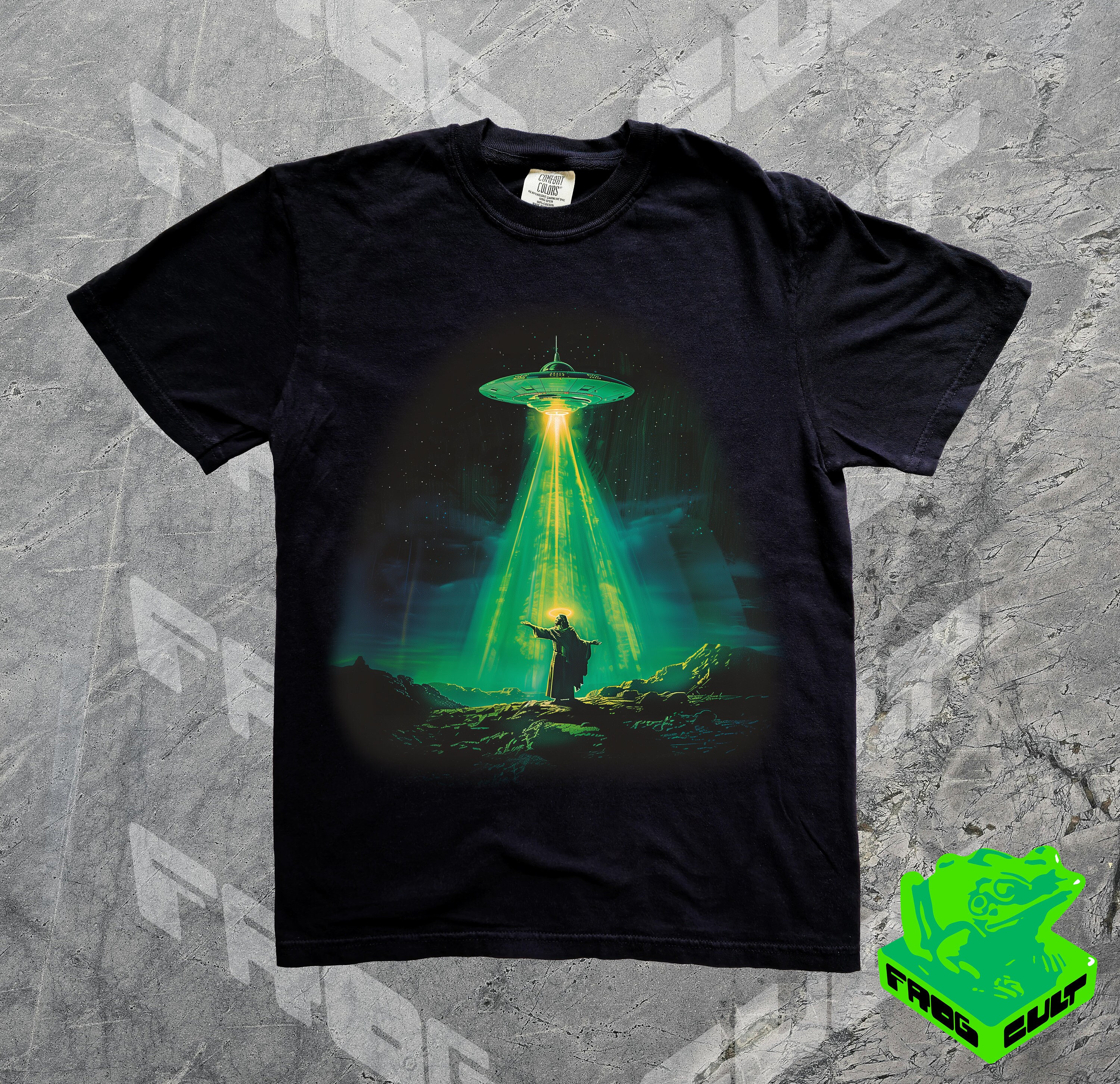 90s Vintage Jesus UFO Shirt, Funny Alien Jesus Graphic Tshirt