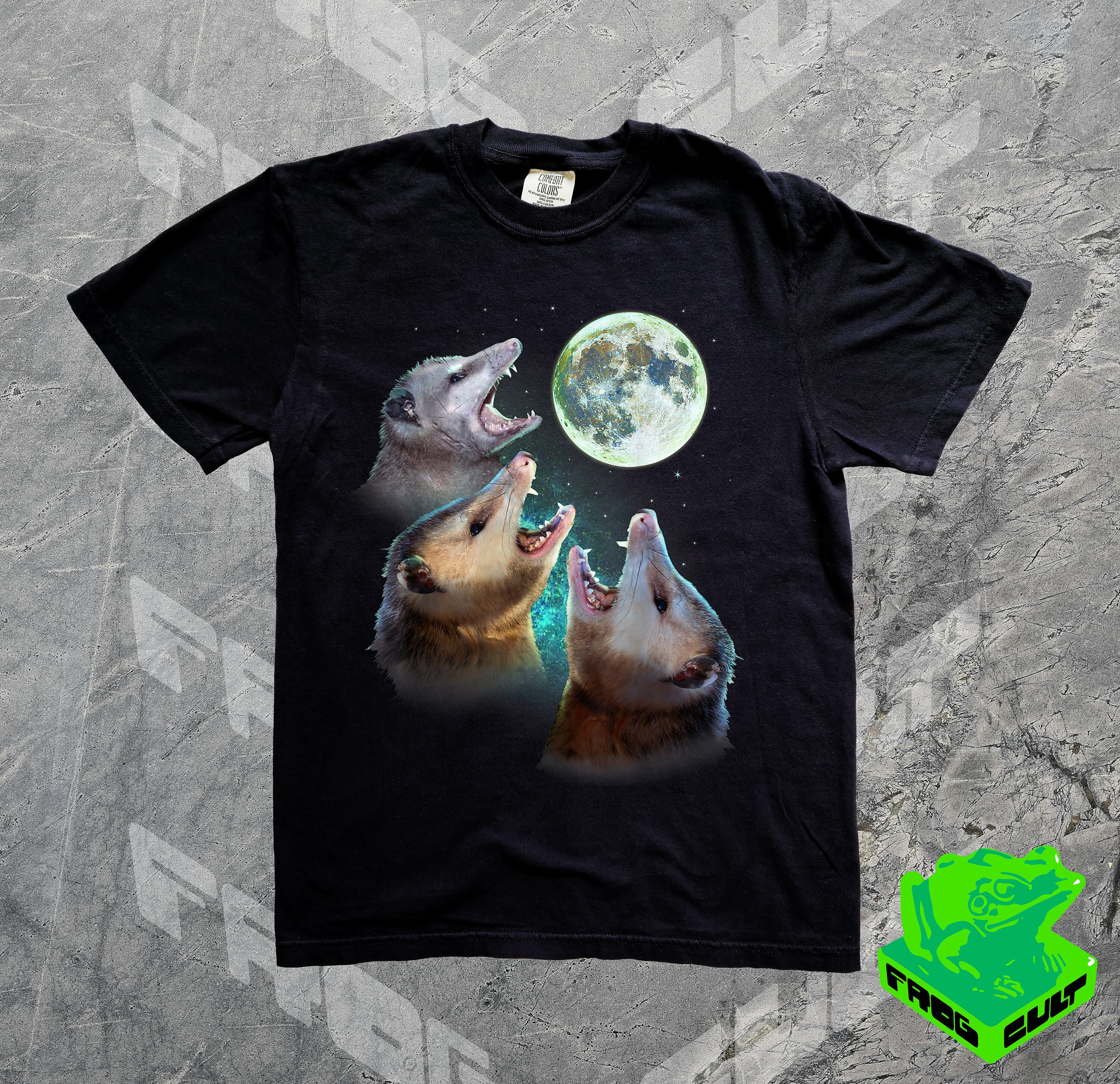 Three Possums Howling at Moon Vinatge Shirt, Retro Opossum Lover Tshirt, Funny Possum Tee, Comfort Colors Unisex Tee, Possum Gifts, meme
