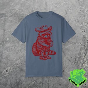 Retro Cowboy Racoon Shirt, Funny Western Trash Panda Tshirt, Vintage 90s Graphic Tee, Weirdcore Meme Clothing, Oversized, Funny Gift Tee image 3