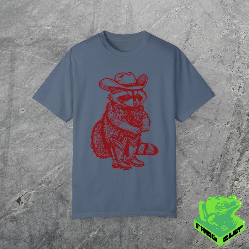 Retro Cowboy Racoon Shirt, Funny Western Trash Panda Tshirt, Vintage 90s Graphic Tee, Weirdcore Meme Clothing, Oversized, Funny Gift Tee image 3