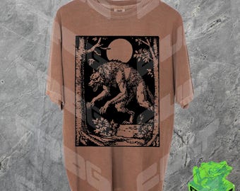 90s Vintage Werewolf Graphic Shirt, Retro Creepy 90s Tshirt