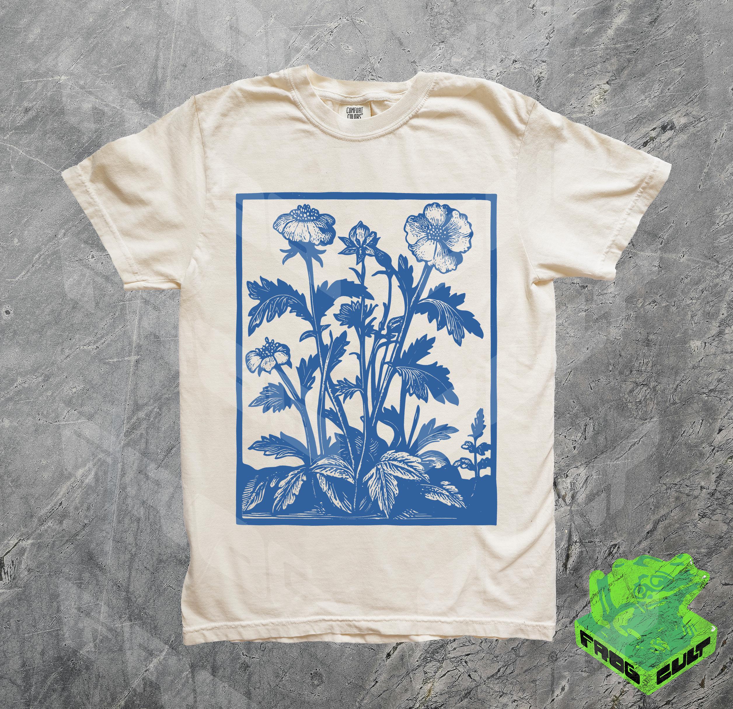 値下げ　vintage flower shirt Vintage Pressed Flowers Comfort Colors Tshirt Boho Wildflowers