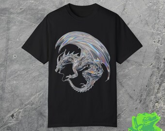 Y2k Chrome Dragon Shirt, 90s Vintage Graphic Tshirt, Shirts