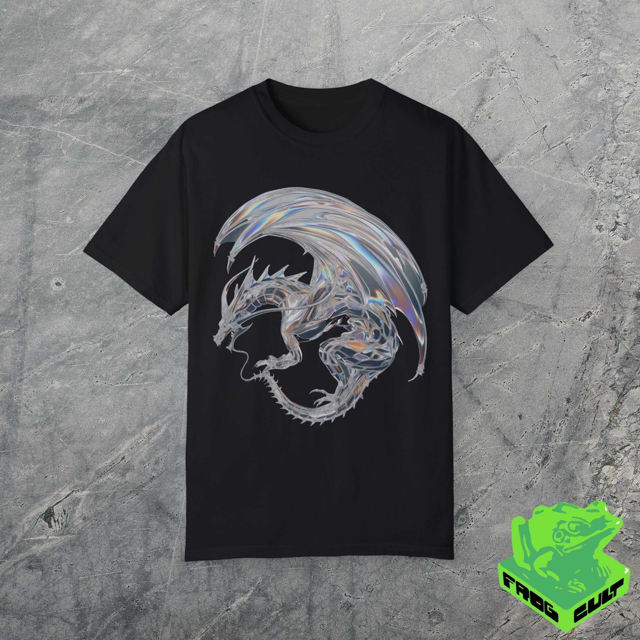 Y2k Chrome Dragon Shirt, 90s Vintage Graphic Tshirt, Shirts That
