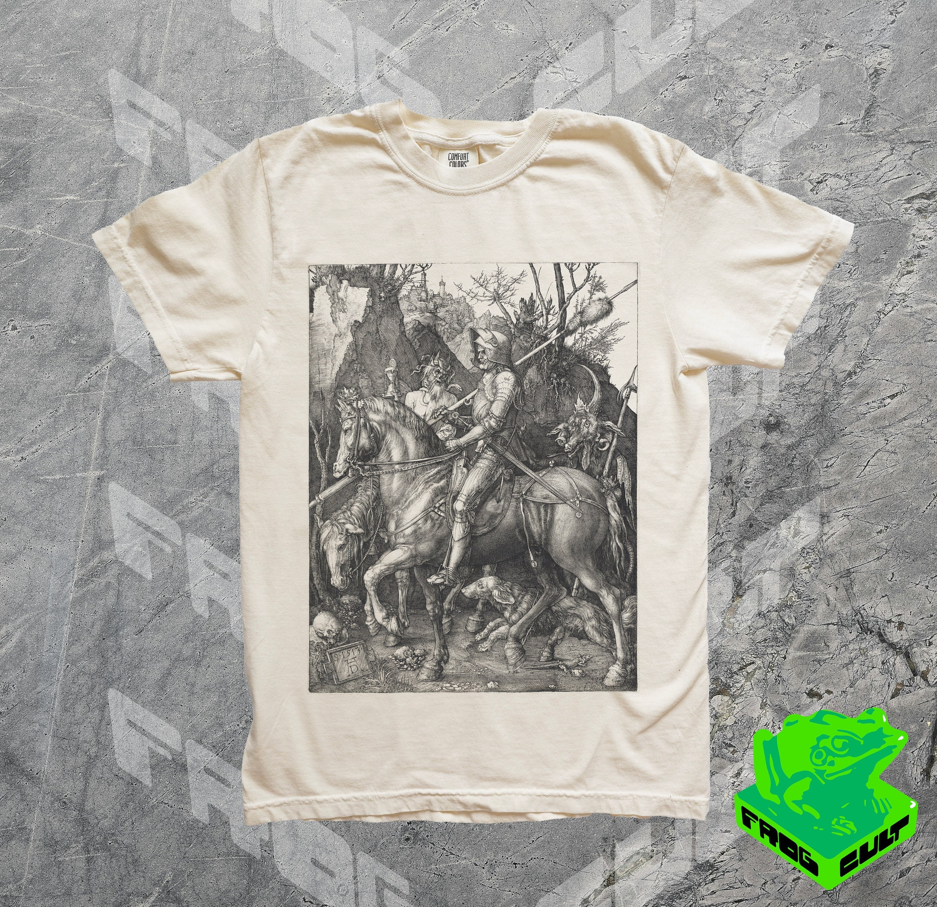 90s Vintage Dark Art Graphic Shirt, Retro Creepy 90s Shirt, Dreamy Abstract Art Shirt, Line Art Vintage Tee, Grimdark Shirt, Devil, Knight