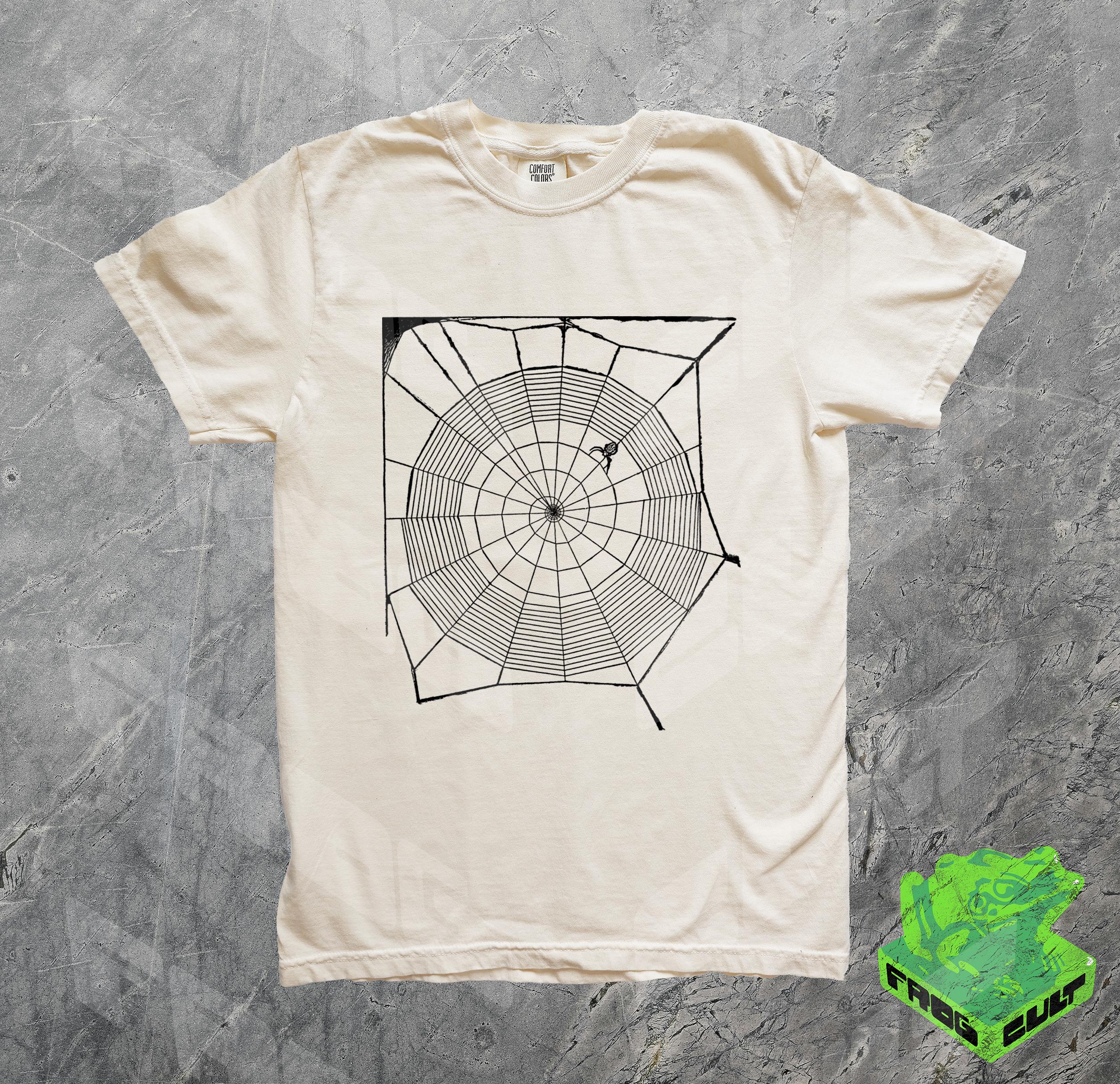 Spider Web Y2k Graphic T-shirt, Vintage 90s Style, Washed Retro