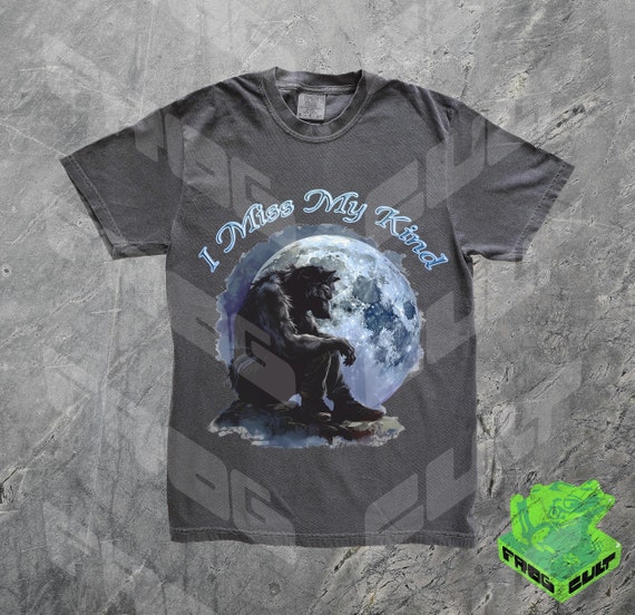 I Miss My Kind Alpha Wolf Vintage 90s T-Shirt, Retro Meme Tee, Emo Silly Animal Graphic Shirt, Alpha Wolf Shirt, Werewolf Shirt, Meme Shirt