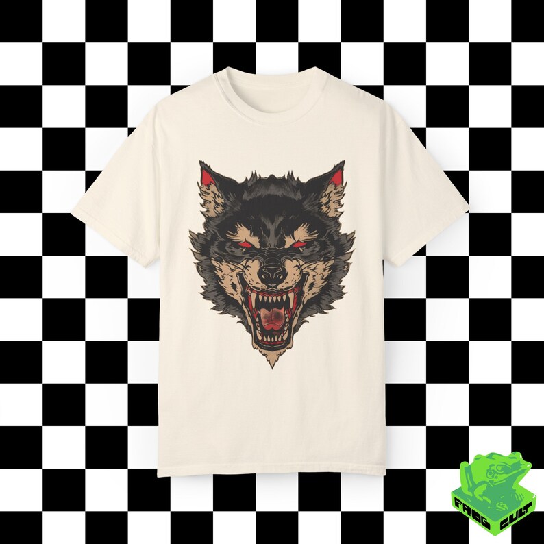 Vintage 90s Japanese Tattoo Wolf Animal Tshirt, Retro Wolf Shirt, Animals, Unisex Adult Tee, Wild, Wolf Graphic Tee, Pump Cover, Alpha Wolf image 4